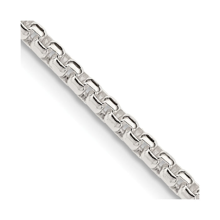 Sterling Silver 2.6mm Round Box Chain