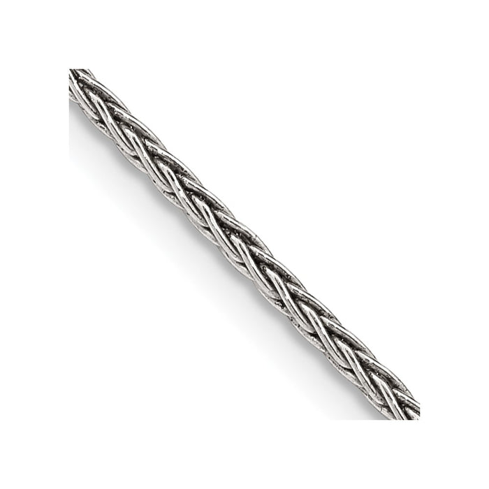 Sterling Silver Antiqued 1.6mm Solid Square Spiga Chain