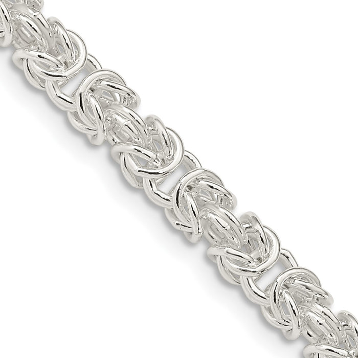 Sterling Silver 4.75mm Rounded Byzantine Chain