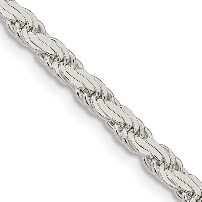 Sterling Silver 3.65mm Flat Rope Chain