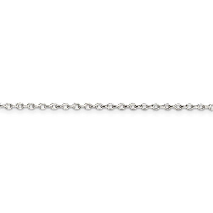 Sterling Silver 1.6mm Oval Fancy Rolo Chain