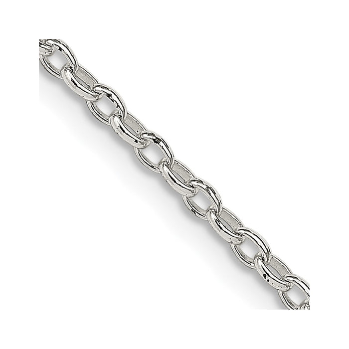 Sterling Silver 1.6mm Oval Fancy Rolo Chain w/4in ext.