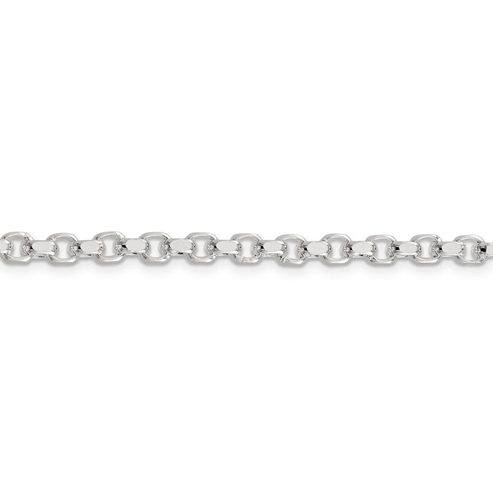 Sterling Silver 4mm Diamond-cut Rolo Chain