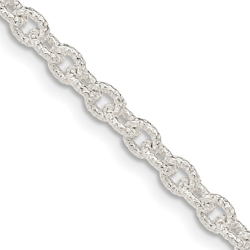 Sterling Silver 3.75mm Fancy Patterned Rolo Chain