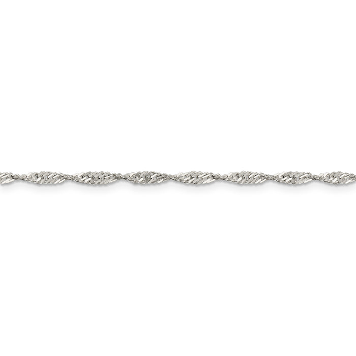 Sterling Silver 2.25mm Singapore Chain