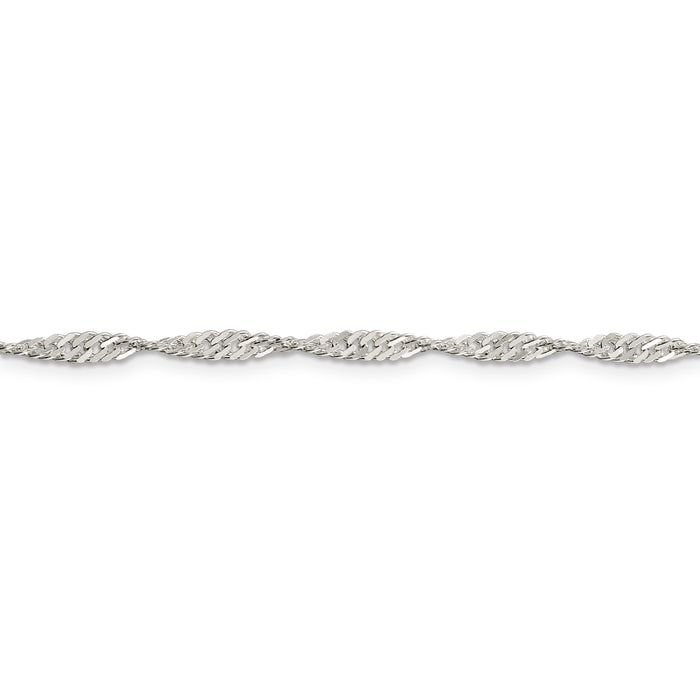 Sterling Silver 3mm Singapore Chain