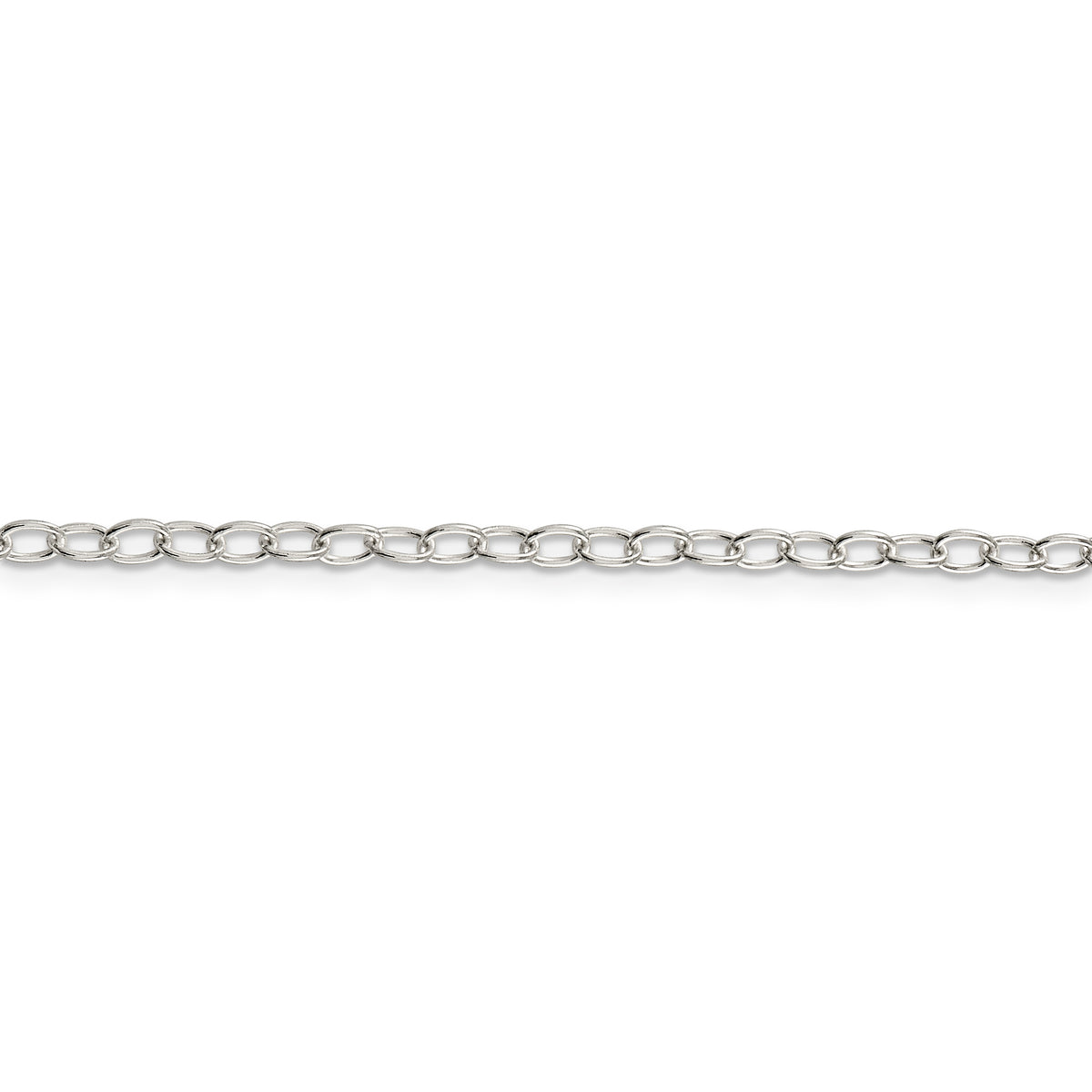 Sterling Silver 3.4mm Oval Cable Chain