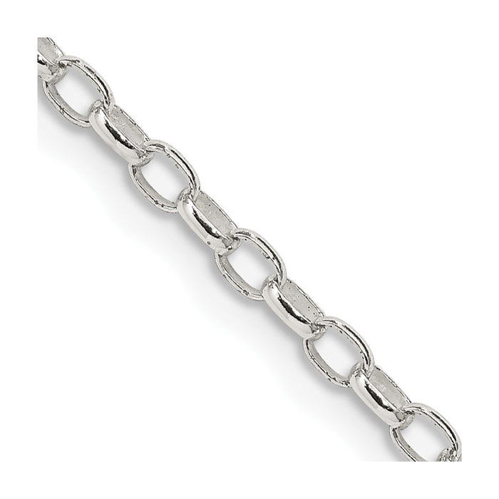 Sterling Silver 2.5mm Oval Fancy Rolo Chain