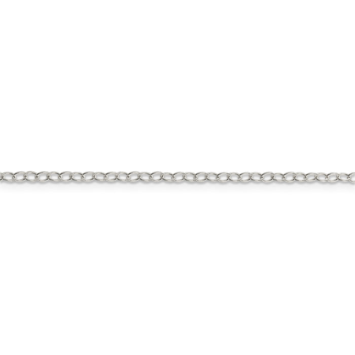 Sterling Silver 2.25mm Oval Cable Chain