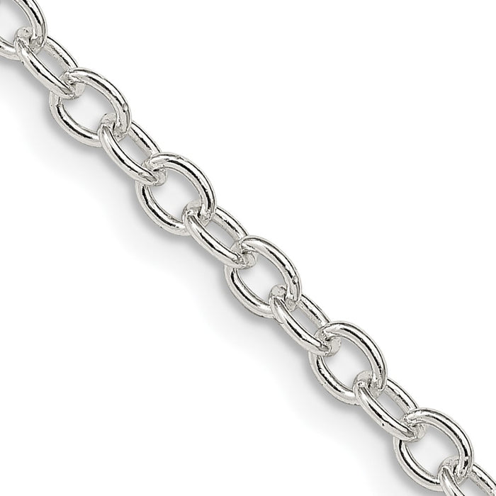 Sterling Silver 3.75mm Oval Cable Chain