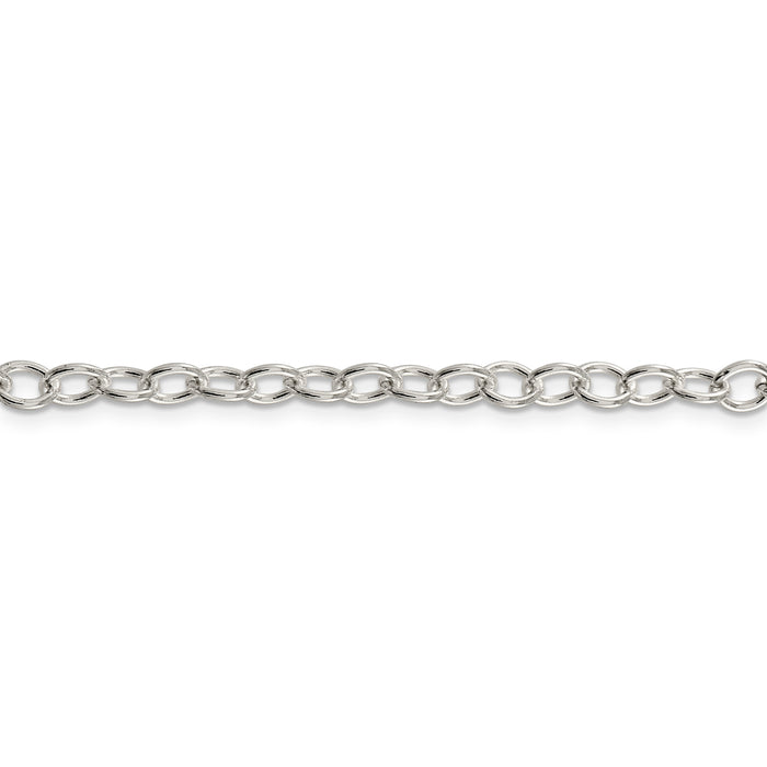 Sterling Silver 5.3mm Oval Cable Chain