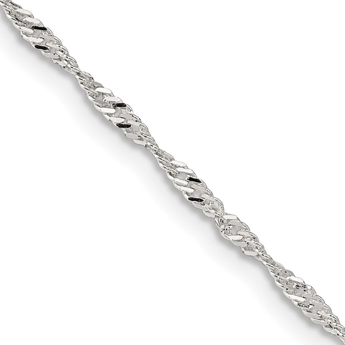 Sterling Silver 1.75mm Singapore Chain w/2in ext.