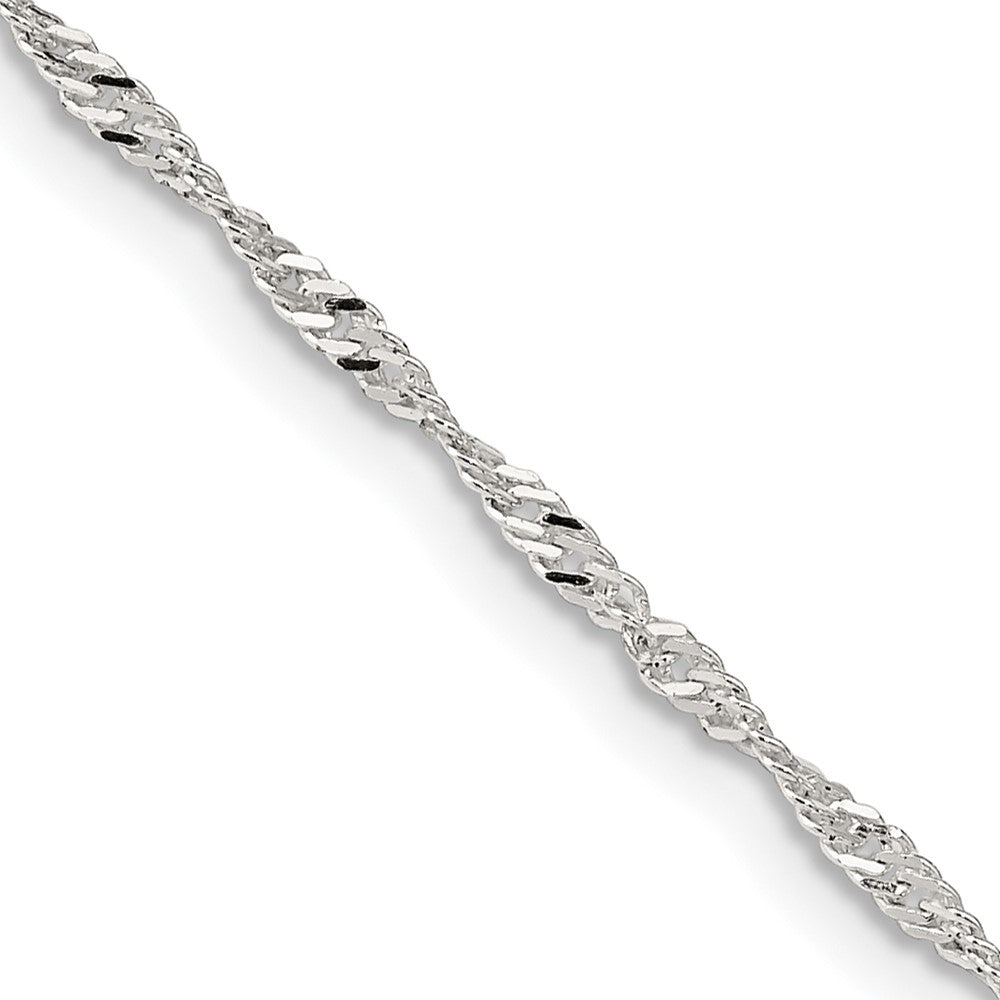 Sterling Silver 1.75mm Singapore Chain w/4in ext.