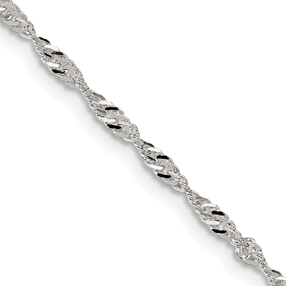 Sterling Silver 2mm Singapore Chain w/4in ext.