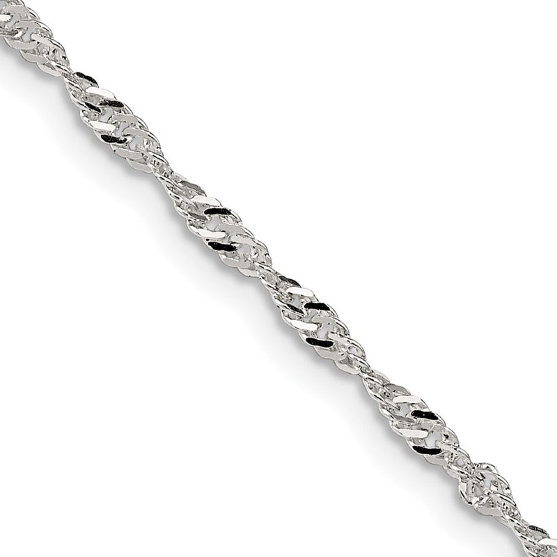 Sterling Silver 2mm Singapore Chain w/2in ext.