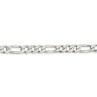 Sterling Silver 8mm Pave Flat Figaro Chain