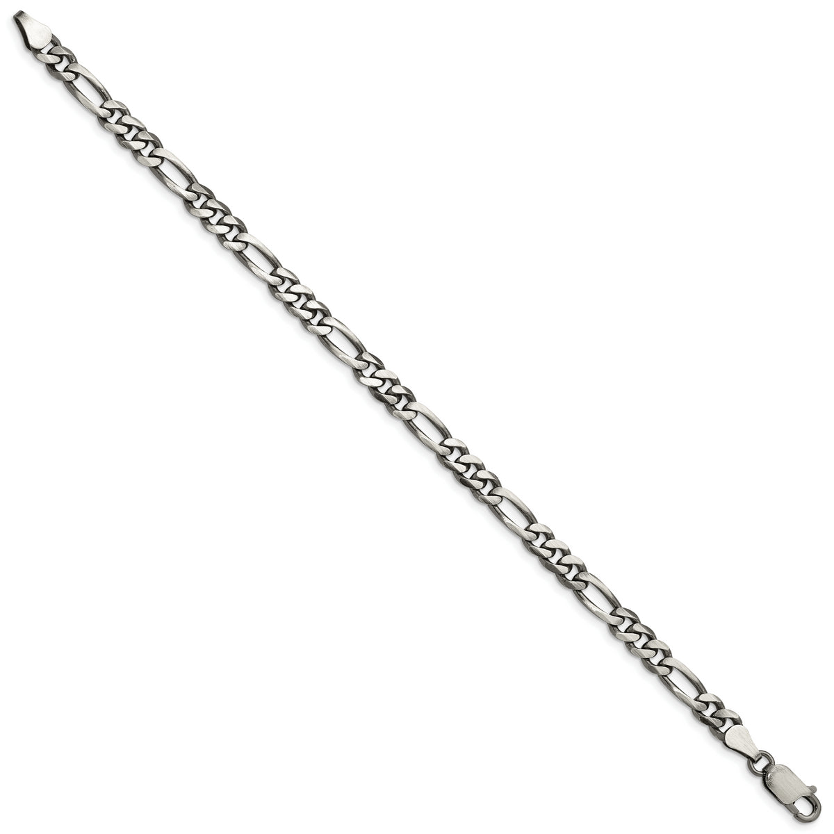 Sterling Silver Antiqued 5.5mm Figaro Chain