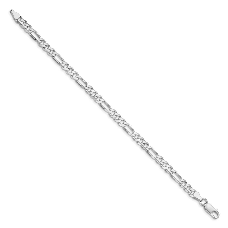 Sterling Silver Rhodium-plated 5.25mm Figaro Chain