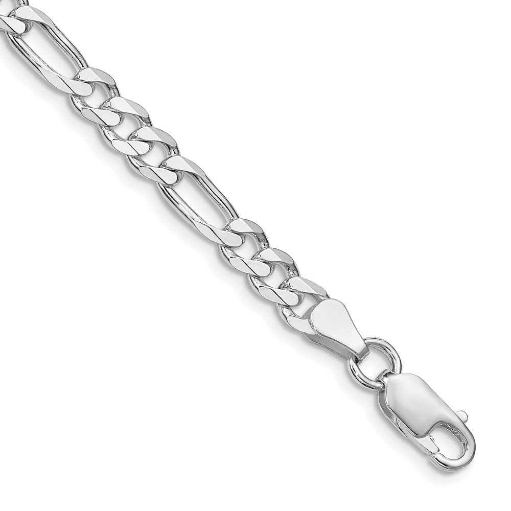 Sterling Silver Rhodium-plated 5.25mm Figaro Chain