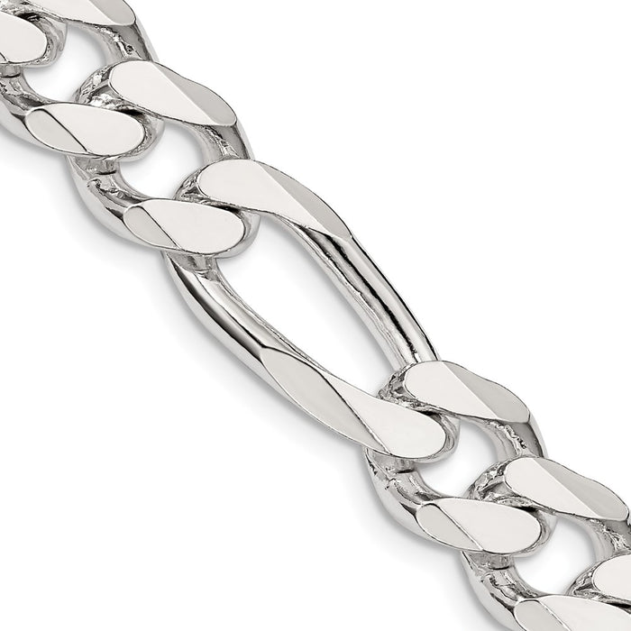 Sterling Silver 10.75mm Figaro Chain