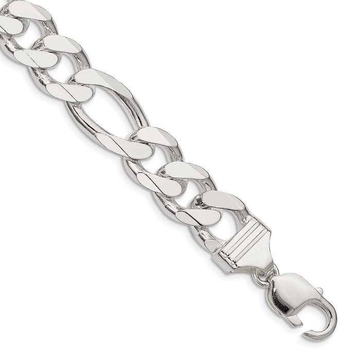 Sterling Silver 13.5mm Figaro Chain