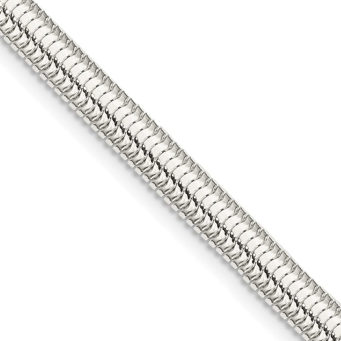 Sterling Silver 5mm 6-sided Oval Snake Chain