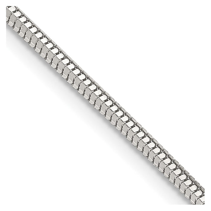 Sterling Silver 2mm Diamond-cut Snake Chain