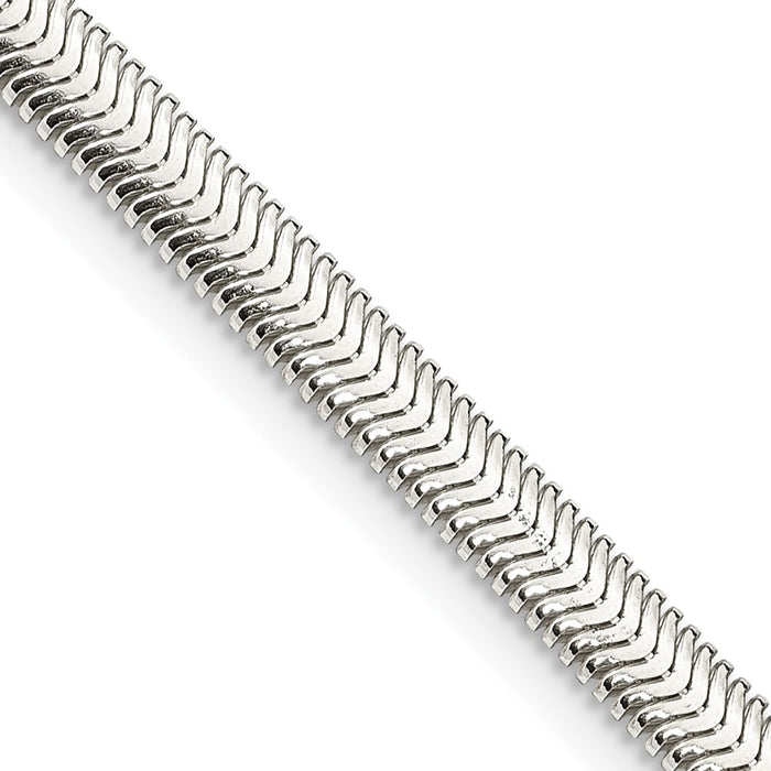 Sterling Silver 4.2mm Flat Oval Snake Chain