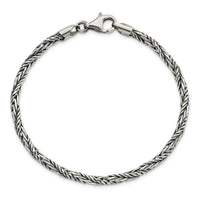 Sterling Silver Antiqued Polished Rope Bracelet