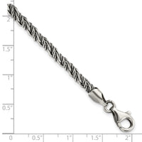 Sterling Silver Antiqued Polished Rope Bracelet