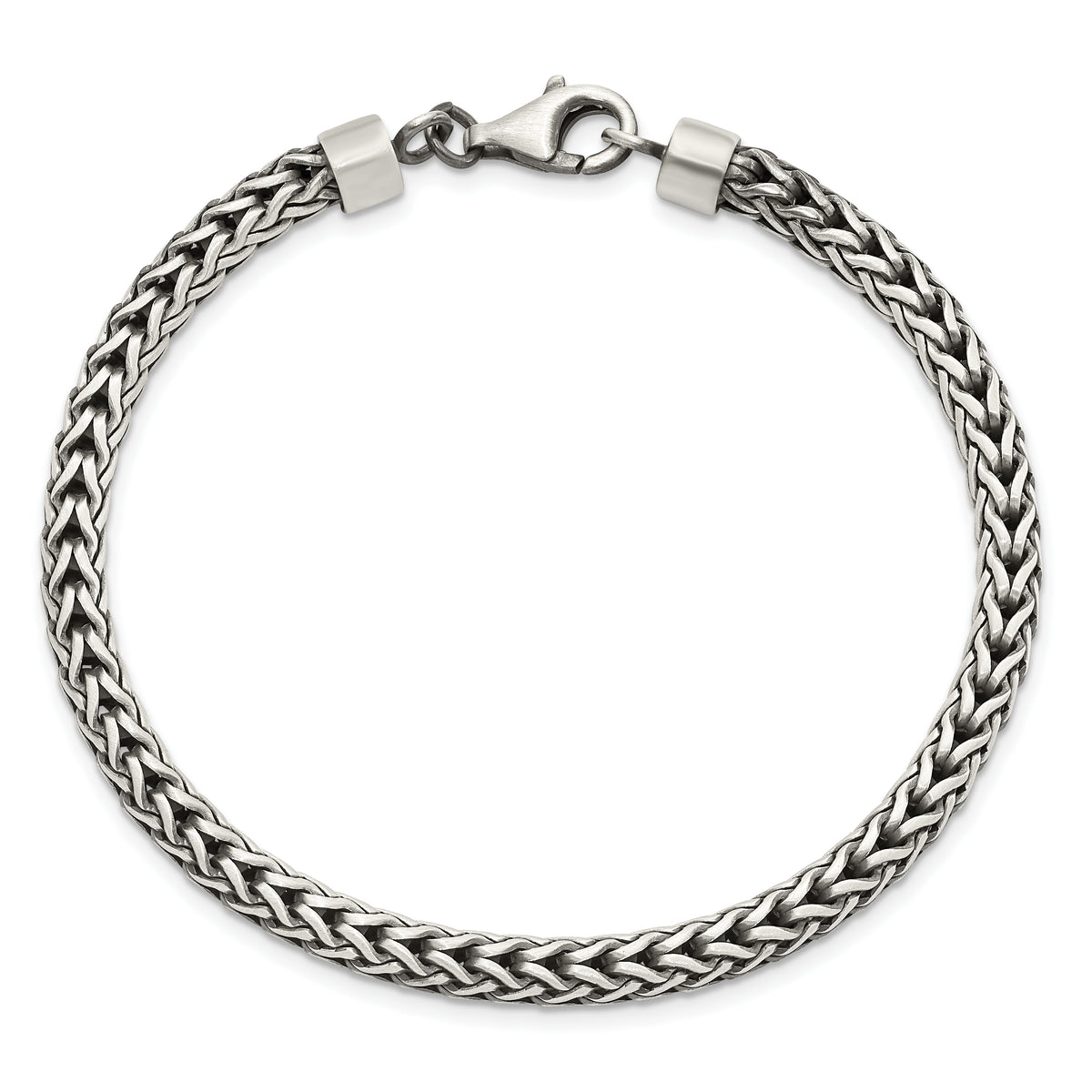 Sterling Silver Satin & Antiqued Franco Chain Bracelet