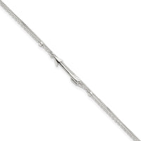 Sterling Silver 9in Plus 1in Ext. 2-strand Arrow and Bar Anklet