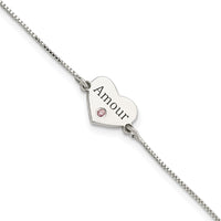 Sterling Silver CZ Amour Heart Bracelet