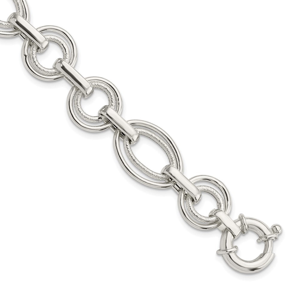 Sterling Silver Polished Fancy Link Bracelet