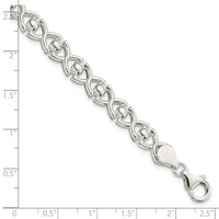 Sterling Silver Polished Fancy Link Bracelet