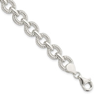 Sterling Silver Polished Fancy Link Bracelet