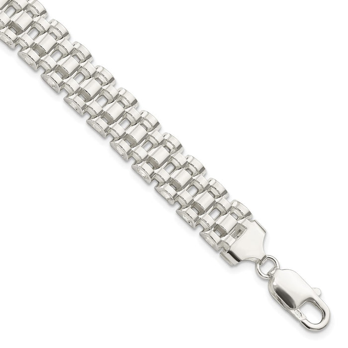 Sterling Silver Polished Fancy Link Bracelet