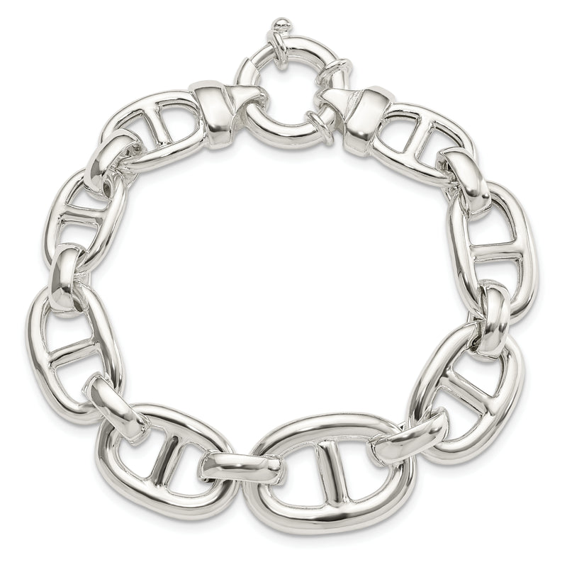 Sterling Silver Polished Fancy Link Bracelet