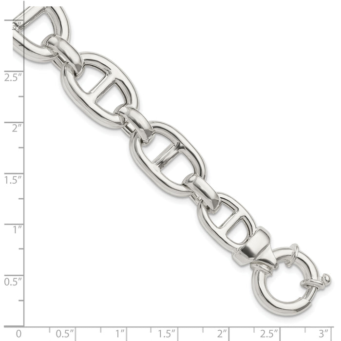 Sterling Silver Polished Fancy Link Bracelet