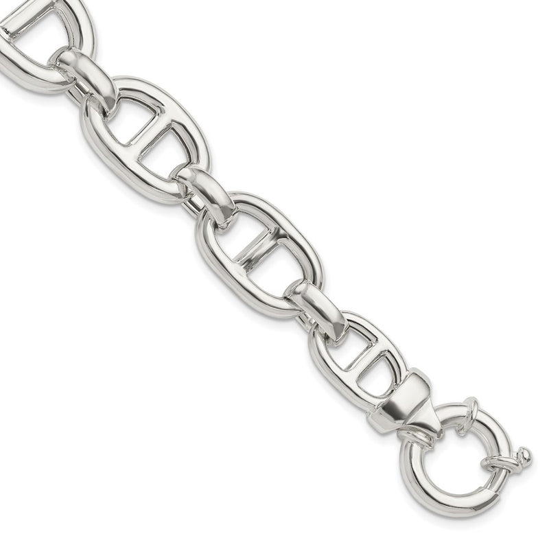 Sterling Silver Polished Fancy Link Bracelet