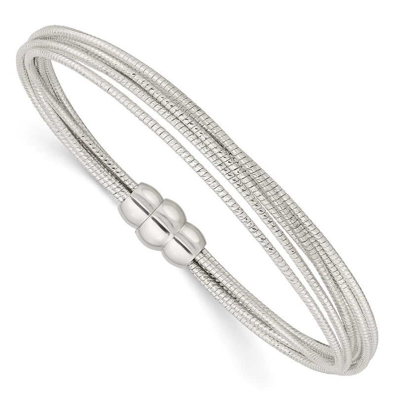 Sterling Silver Diamond-cut Multiple Strand Bracelet