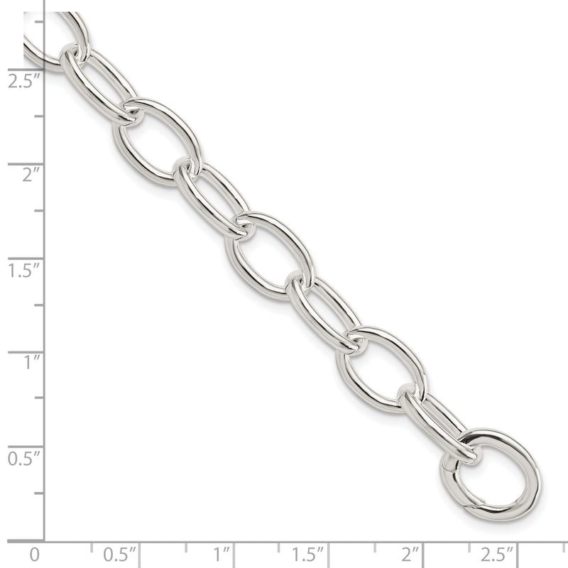 Sterling Silver Rhodium-plated Polished Fancy Link Bracelet