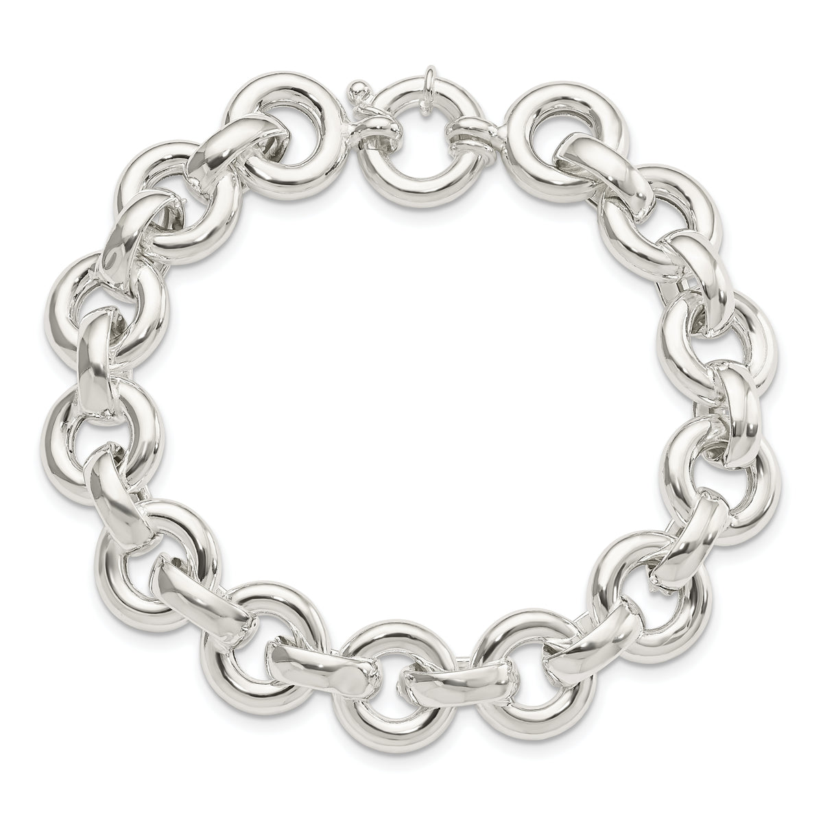 Sterling Silver Polished Fancy Link Bracelet