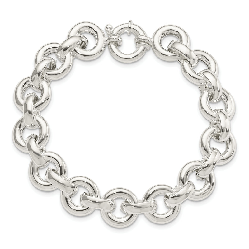 Sterling Silver Polished Fancy Link Bracelet