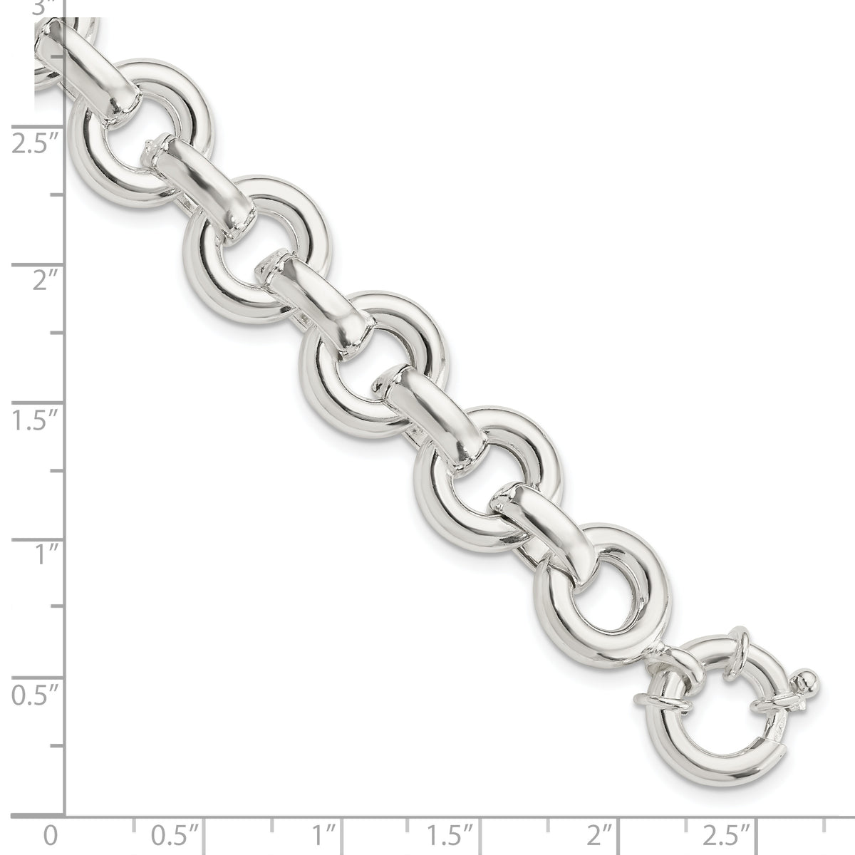 Sterling Silver Polished Fancy Link Bracelet