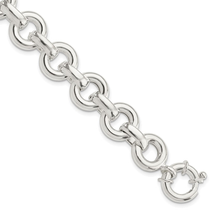 Sterling Silver Polished Fancy Link Bracelet