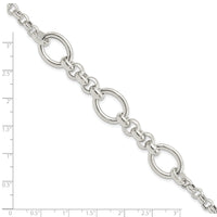 Sterling Silver Polished Fancy Link Bracelet