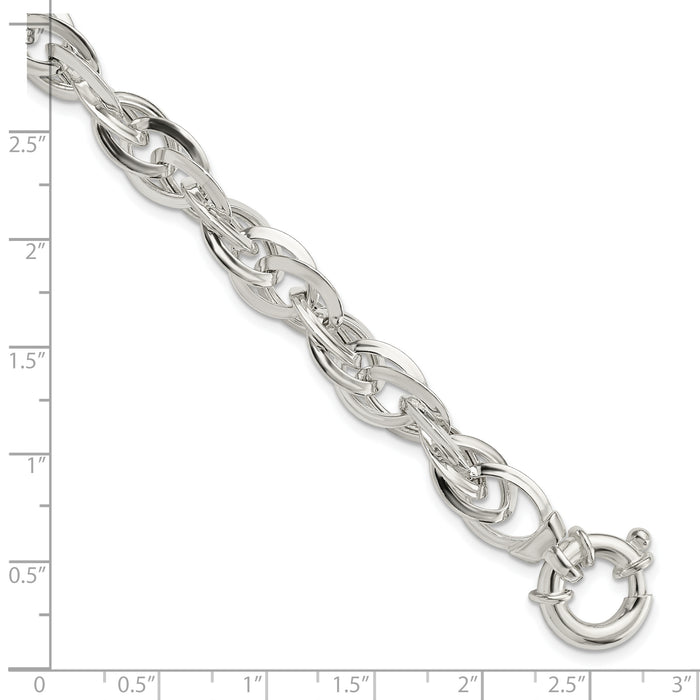 Sterling Silver Polished Fancy Link Bracelet