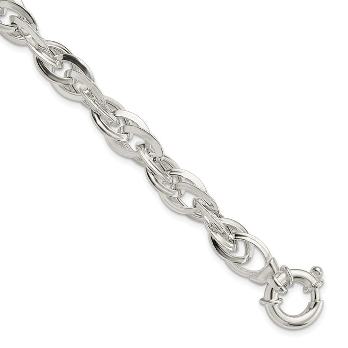 Sterling Silver Polished Fancy Link Bracelet