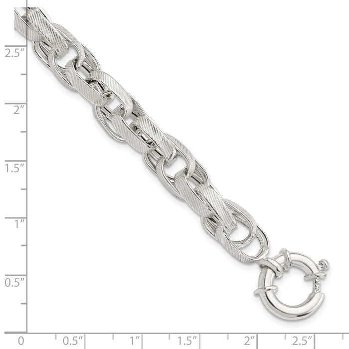 Sterling Silver Polished Fancy Link Bracelet